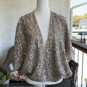 Nude Sequins Cardigan size Large Petite